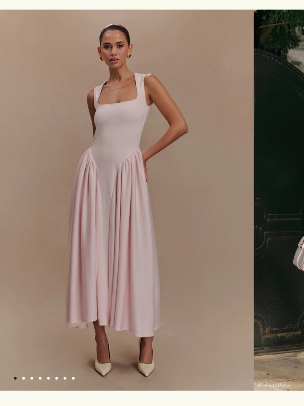 MESHKI NWT Sharon Scuba Jersey Midi Dress - Ballet Pink